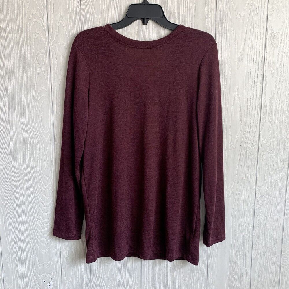 Lole Burgandy Long Sleeve Open Back Downtown Top Medium NWT